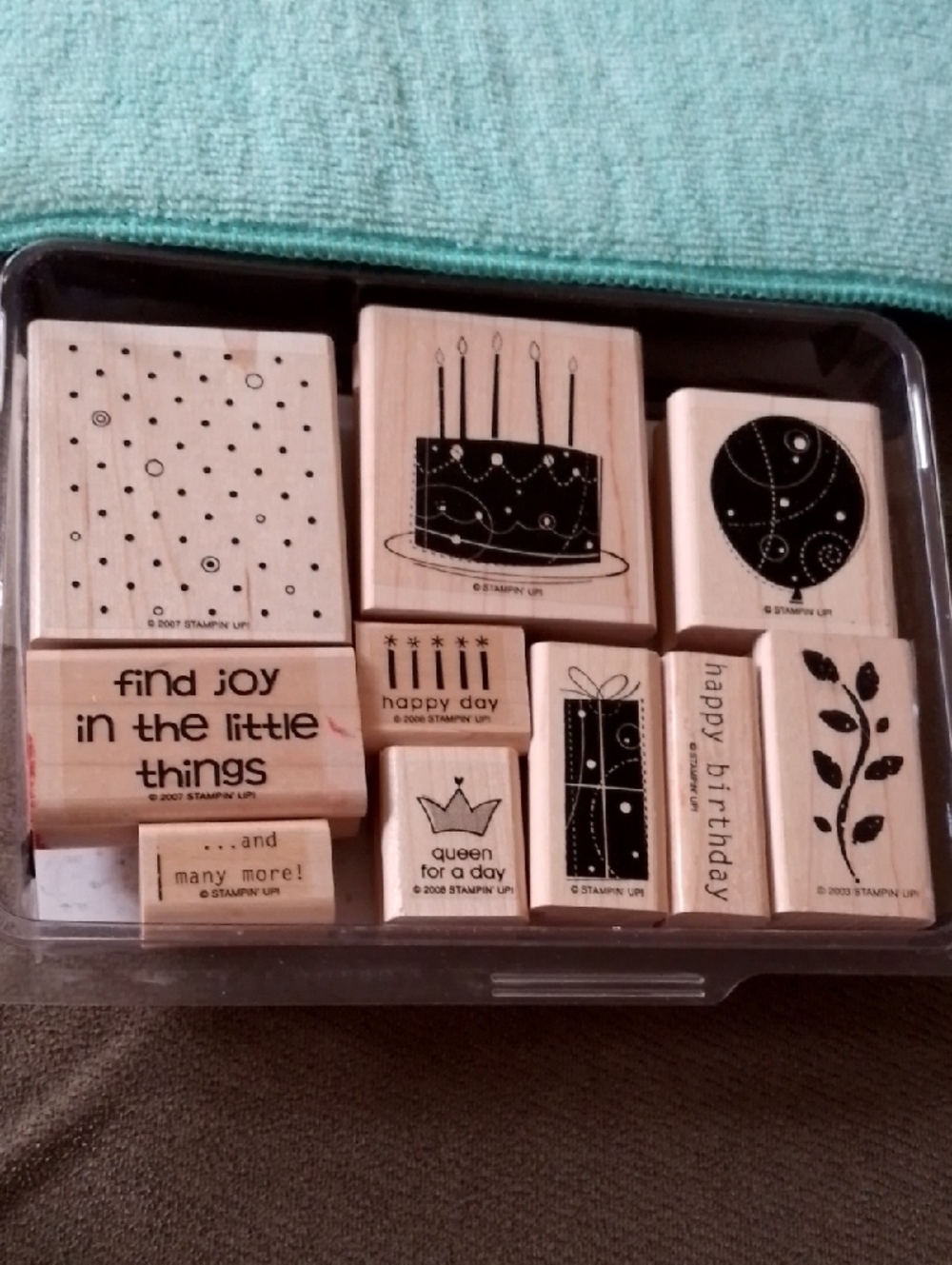 Stampin Up 10 Whimsical Doodle All Occasion Wood Block Rubber Stamps Retired